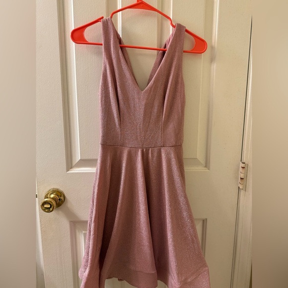 B Darlin Women’s Pink Glitter Sleeveless Dress - Picture 1 of 3
